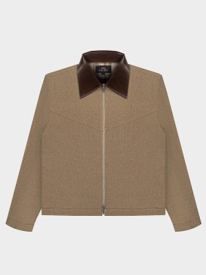 CONTRAST SPLIT JACKET (COFFEE)