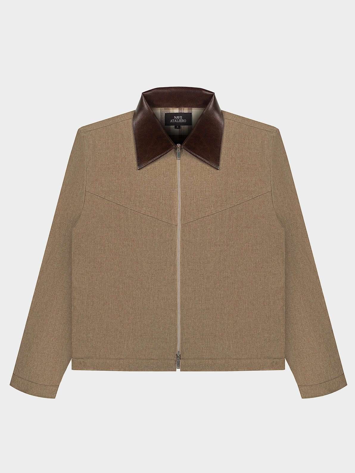 CONTRAST SPLIT JACKET (COFFEE)