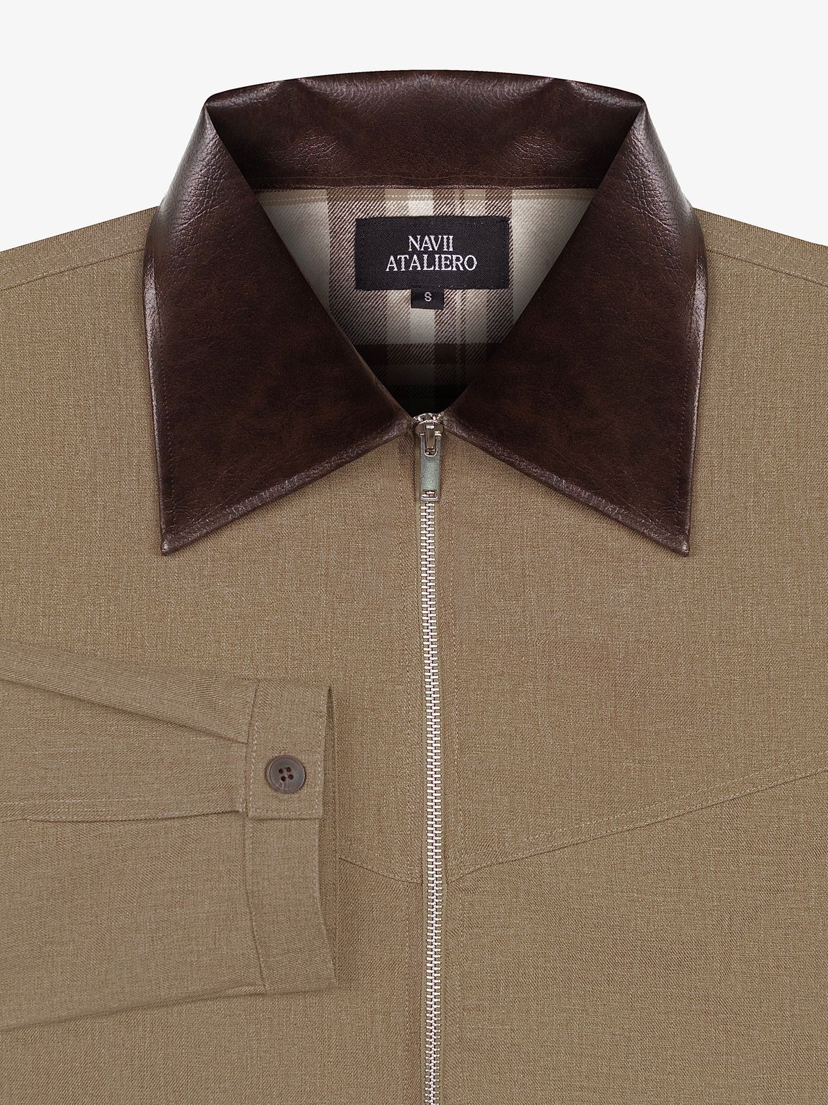 CONTRAST SPLIT JACKET (COFFEE) - Image 5
