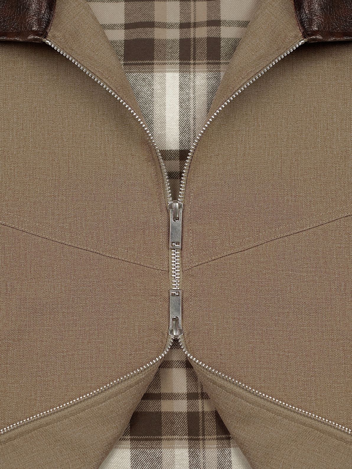 CONTRAST SPLIT JACKET (COFFEE) - Image 2