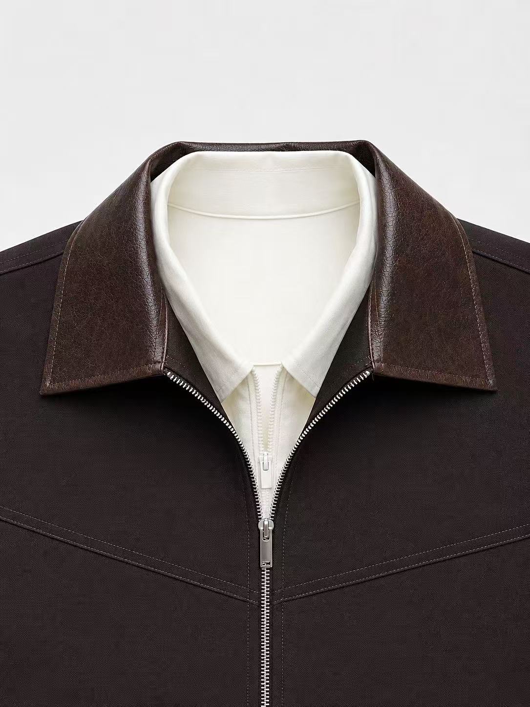 CONTRAST SPLIT JACKET (ESPRESSO) - Image 6