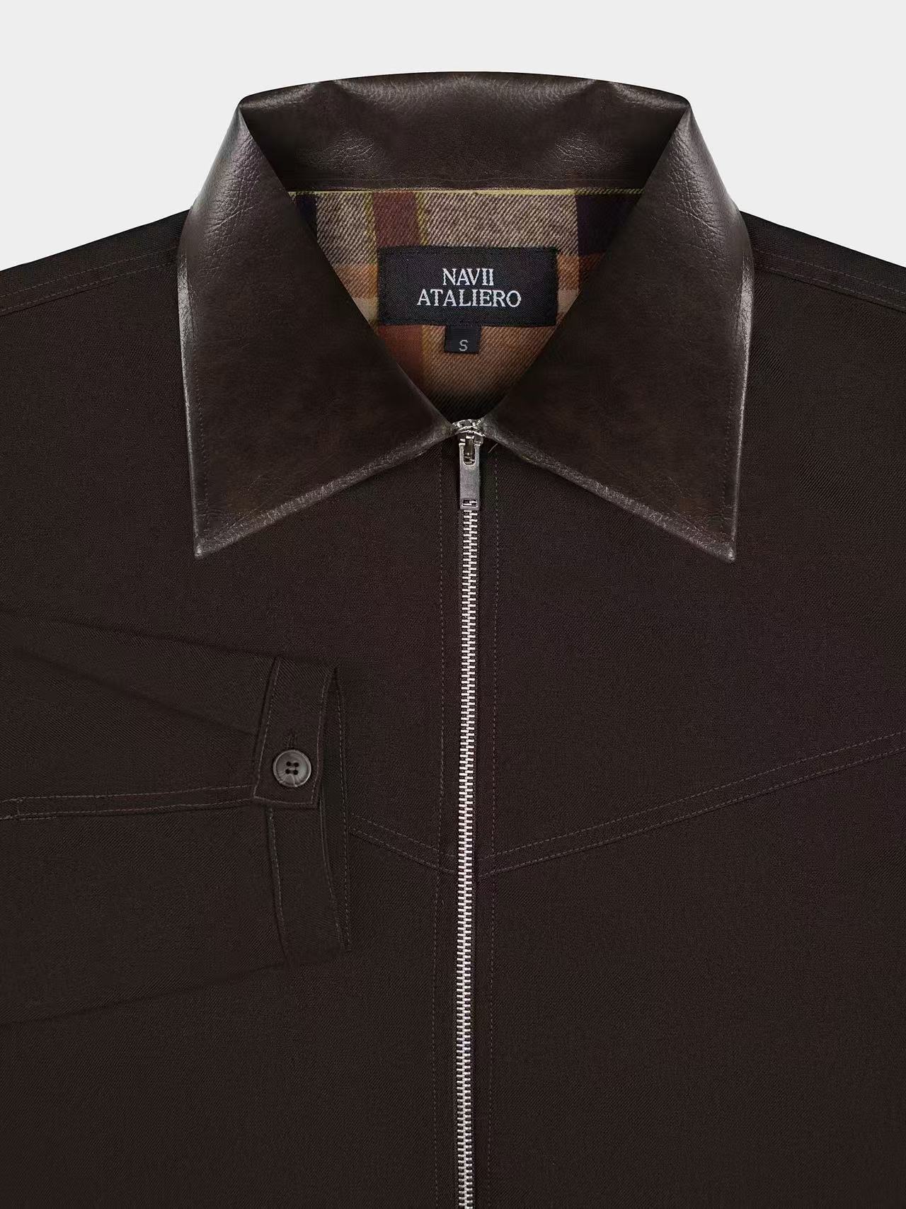 CONTRAST SPLIT JACKET (ESPRESSO) - Image 4